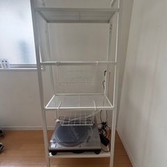 定価5000円 IKEA イケア LERBERG レールベリ シェルフユニット ホワイト 白 60x148cm の画像