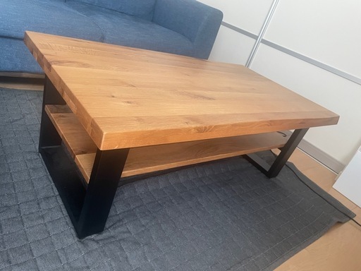 【美品】木製 × アイアン リビングテーブル