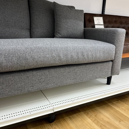 ニトリ 3人掛けソファー ファブリック グレー  オットマン付き 家具 ソファー