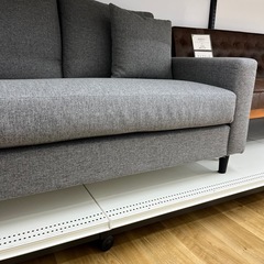 ニトリ 3人掛けソファー ファブリック グレー  オットマン付き 家具 ソファーの画像