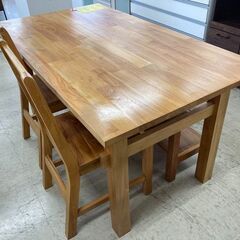J5672　【リユースのサカイ柏店】　ダイニングテーブルセット4人用　株式会社ミサワ　イス2脚　ベンチ（unico）　クリーニング済みの画像