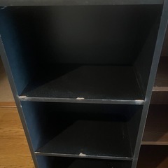 カラーボックス　黒と茶色の画像