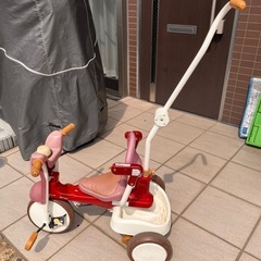 三輪車 手押し iimo 赤の画像