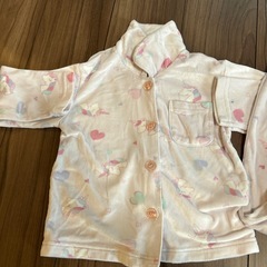 冬用薄手フリースパジャマ　100cm【汚れ有】の画像