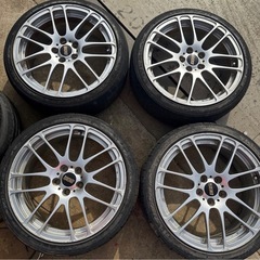 BBS RE5010 ホイールタイヤ 17x7J PCD114.3 PCD100 5穴 OFF+42○現状品の画像