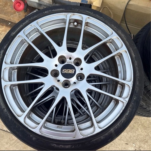 BBS RE5010 ホイールタイヤ 17x7J PCD114.3 PCD100 5穴 OFF+42○現状品