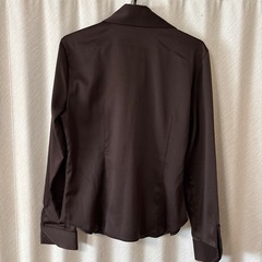 茶色 ブラウス Lサイズの画像