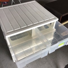 ●販売終了●6段プラケース　白　衣装ケース　プラチェスト　キャスター付き 中古品の画像