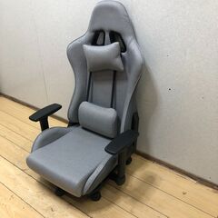 NEOLEAD 座椅子型ゲーミングチェア ファブリック グレー クッション付 リクライニング 腰痛対策 在宅ワーク　【糸島市内 送料無料】250918-1の画像