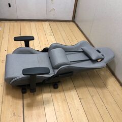 NEOLEAD 座椅子型ゲーミングチェア ファブリック グレー クッション付 リクライニング 腰痛対策 在宅ワーク　【糸島市内 送料無料】250918-1の画像