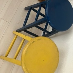 ハイスツール　黄色　ブルー　の画像
