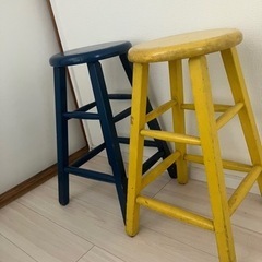 ハイスツール　黄色　ブルー　の画像