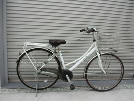 E494★限定特価★ 中古自転車 アサヒ【　27インチ　白　軽快車　ベルト　3段　LEDオートライト 】
