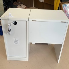 美原店 不二貿易 ドレッサーデスク チェアセット コンパクト 化粧台 ホワイト　コンセント付きの画像