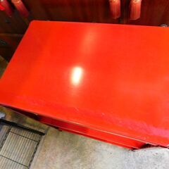 【JM770】オーヨド スチールラック レッド 3段 棚3枚の画像