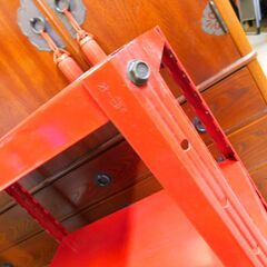 【JM770】オーヨド スチールラック レッド 3段 棚3枚の画像