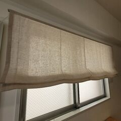 リネン素材 白 ドレープカーテン【オーダメイド品】の画像