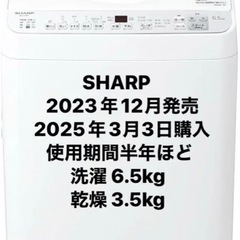 SHARP タテ型 洗濯乾燥機 自動槽洗い・乾燥機能つき ステンレス 穴なし槽 美品 カビ防止 一人暮らし 【9月末頃引き取り希望】の画像