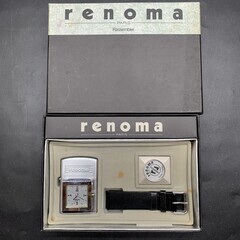 N370　レノマ　renoma WATCH・OIL LIGHTER ライターウォッチ　腕時計　ベルト　セット　新品　※時計不動・ライター着火未確認の画像