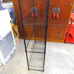 【JM771】メタルラック メッシュラック スチールラック 棚4段 ブラックの画像