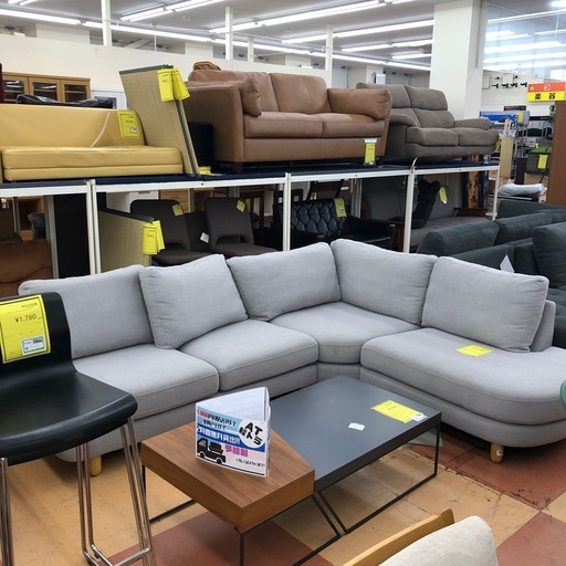 ★ジモティー10%割引有★　HazeNest ファブリックコーナーソファ3ピース　シミ有　《尼崎市/リサイクルショップドリーム次屋店》☆尼崎市若王寺☆