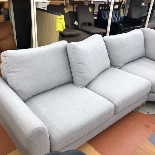 ★ジモティー10%割引有★　HazeNest ファブリックコーナーソファ3ピース　シミ有　《尼崎市/リサイクルショップドリーム次屋店》