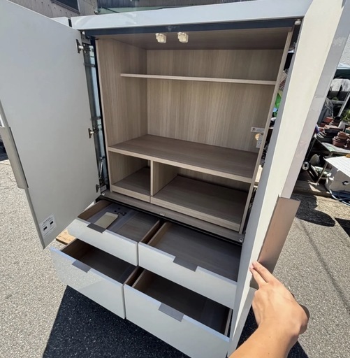 【パモウナ/隠せるキッチン収納棚】家電まで隠せるダイニングボード　大型キッチンボード　pamouna システム収納　大型家具　HSシリ