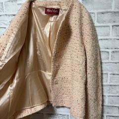 MaxMara ノーカラーツイードジャケット　の画像
