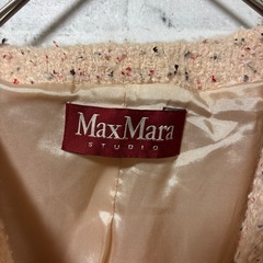 MaxMara ノーカラーツイードジャケット　の画像