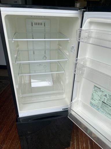 北九州市内配送無料　保証付き 東芝GR-P15BS-K 冷蔵庫 BSシリーズ メタリックブラック [153L /2ドア /右開きタイプ
