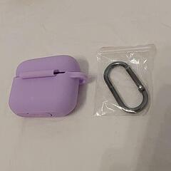 特価❕AirPods pro❤️シリコン イヤホンケース 韓国 カラビナ付 紫0396の画像