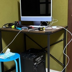 パソコンPCデスク　木目調　ブラウンの画像