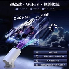 新品 プロジェクター 家庭用270°回転・4K対応 Android TV内蔵 WiFiの画像