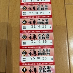 水春草津入浴回数券No.2  ６枚 最安値 最低価格 10月25...
