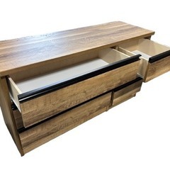 中村敬木工　木製3段チェスト　120チェスト3段　ブラッシュNA　（在庫：2）の画像