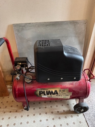 【動作確認済】PUMA SR-102 オイルレス エアコンプレッサー 30L