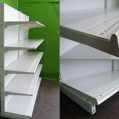 コクヨ製 H180cm×W90cm ２連結片面４段什器 キックプレート無し■陳列棚・システム什器■S-635の画像