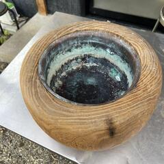 木製の火鉢　レトロの画像