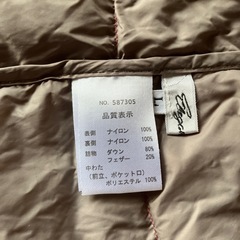 ダウンベスト、L、くすみピンクの画像