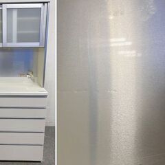 パモウナ キッチンボード 幅100 ソフトクローズ ホワイト 白 レンジ台 食器棚 ハイタイプ ダイニング 収納 中古家具 店頭引取歓迎 R10074の画像