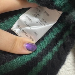 Mサイズ ニット ボーダー ハイネックの画像