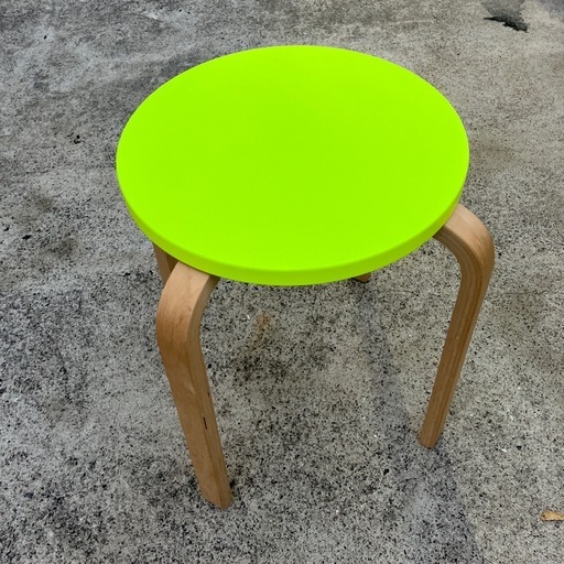 ✨レア廃盤】IKEA❗️蛍光イエロー丸型スツールFROSTA イス限定
