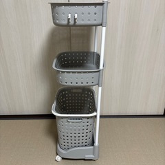 【新品・未使用】3段　ランドリーバスケットの画像