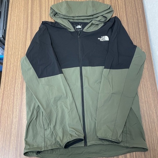 THE NORTH FACE ザノースフェイス エニータイムウィンドフーディ NP72070 オリーブ×ブラック パーカー 薄手 軽量 L ナイロン100% アウトドア カジュアル ウィンドブレーカー フード付き