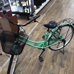 【ジャングルジャングル広陵店】自転車　ママチャリ　緑　26インチの画像