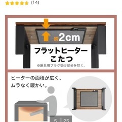 ニトリ　フラットヒーター付きこたつの画像