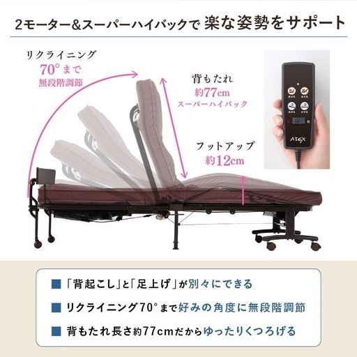 自動リクライニングベッド【ニトリ
】