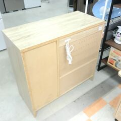 【ジャングルジャングル石川金沢店】  レンジ台 木目調/ナチュラル W88×D40×H83 クリーニング済み												の画像