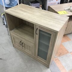 【ジャングルジャングル石川金沢店】  レンジ台 木目調/ナチュラル W88×D40×H83 クリーニング済み												の画像