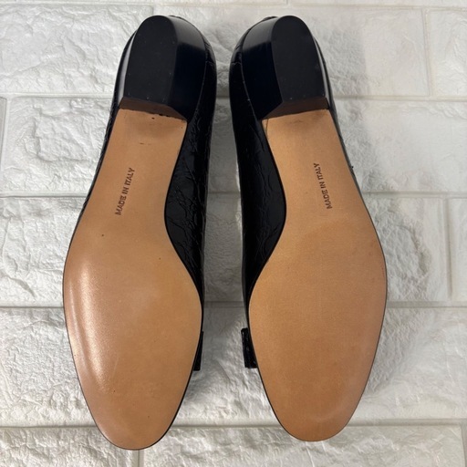 【未使用保管品】Ferragamo サルヴァトーレフェラガモ ヴァラ リボン パンプス クロコ型押し 24.0cm